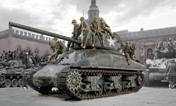 militaire Italeri M4A1 Sherman et Infanterie