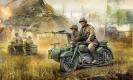 figurine Zvezda Sidecar M72 et Equipage figurine Zvezda Sidecar M72 et Equipage